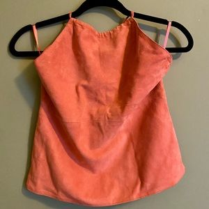 Banana Republic Leather Suede Coral Halter Y2K